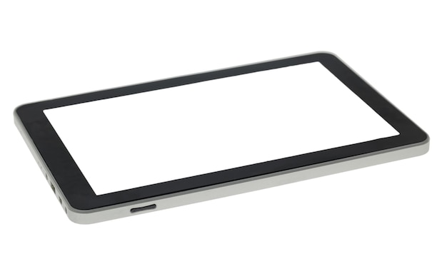 Primo piano del tablet con schermo vuoto per modello isolato
