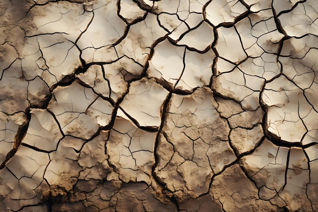 Primo piano del terreno desertico incrinato