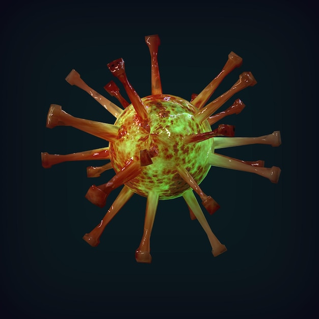 Primo piano del virus. rendering 3D (2)