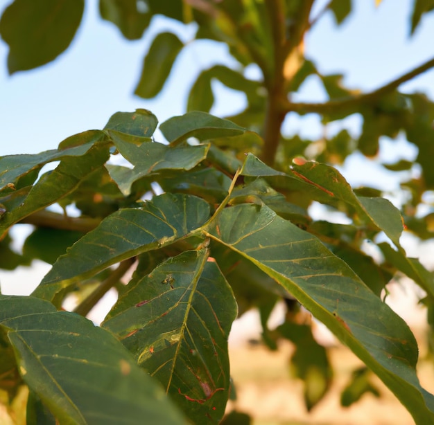 Primo piano dell'albero di noce utilizzando la tecnologia generativa ai