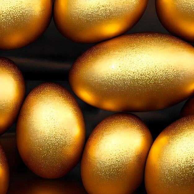 Primo piano dell'immagine dell'uovo d'oro di una brillante intelligenza artificiale generativa