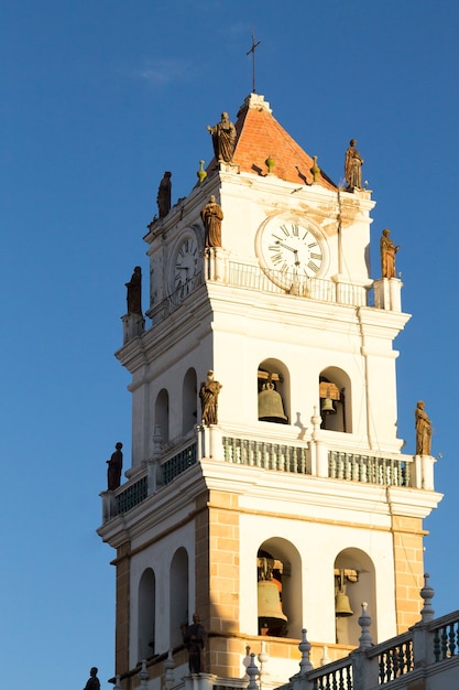 Primo piano della cattedrale di Sucre