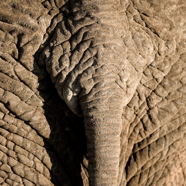 Primo piano della coda di elefante