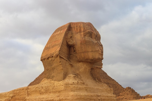 Primo piano della Grande Sfinge di Giza al Cairo in Egitto