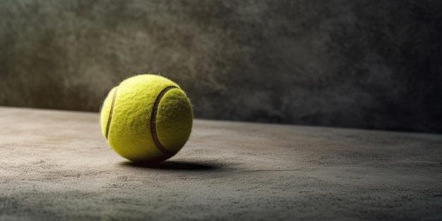 Primo piano della pallina da tennis su sfondo grunge IA generativa