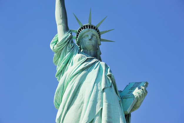 Primo piano della statua della libertà a New York City Manhattan