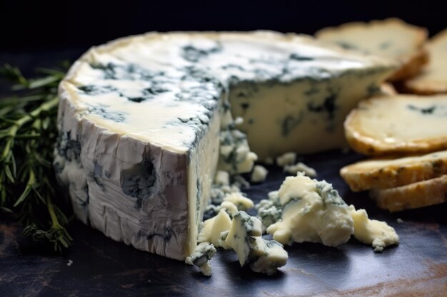 Primo piano della struttura del formaggio bleu affumicato