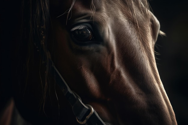 Primo piano della testa di cavallo Genera Ai