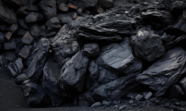 Primo piano della trama del carbone bituminoso Creazione utilizzando strumenti di intelligenza artificiale generativa