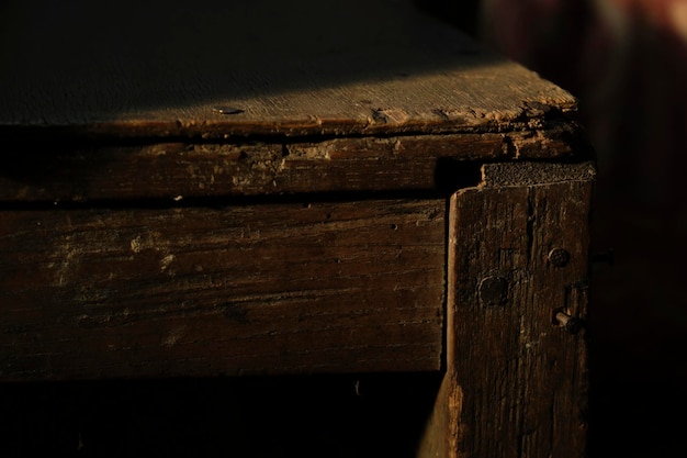 primo piano della vecchia sedia di legno