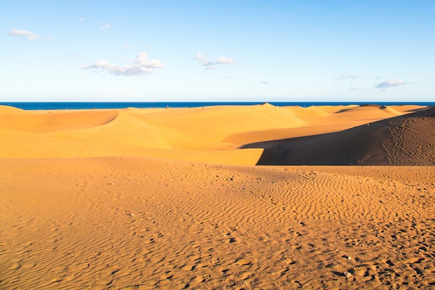 Primo piano delle dune di Maspalomas sull'isola di Gran Canaria