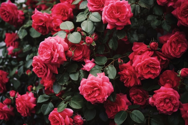 Primo piano delle rose rampicanti