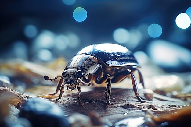 Primo piano dello scarabeo della farina