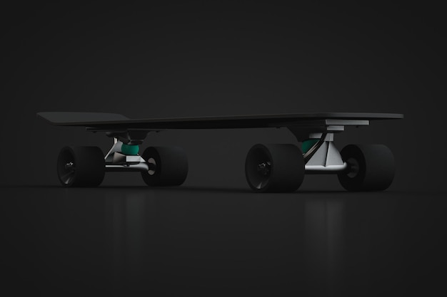 Primo piano dello skateboard nero