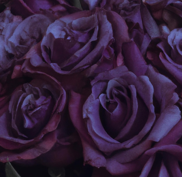 Primo piano di bellissime rose rosa su sfondo nero