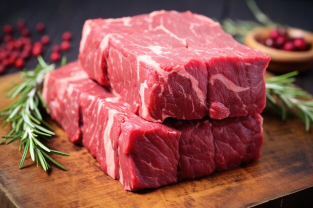 Primo piano di carne di manzo certificata halal