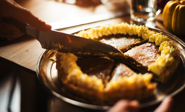 Primo piano di cibo in una cena di vacanza