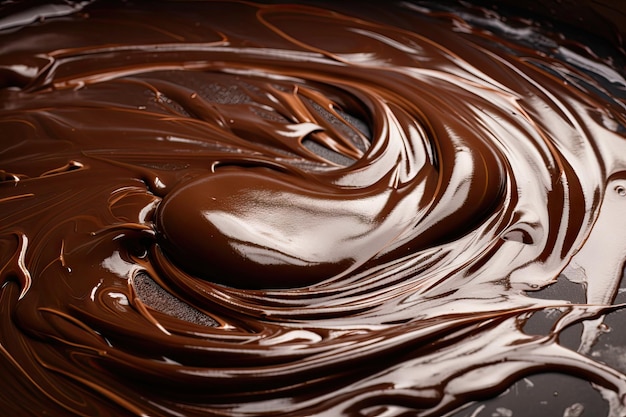 Primo piano di cioccolato fuso pronto per essere utilizzato per la cottura