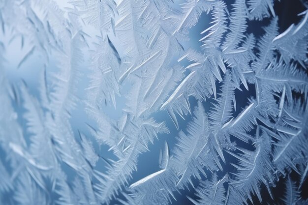 Primo piano di cornici gelide di dettagli congelati Inverno