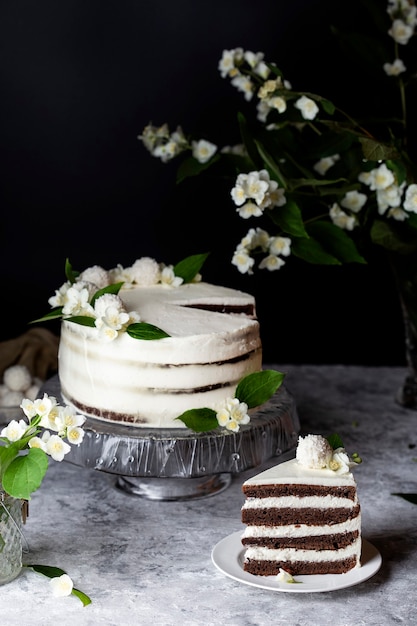Primo piano di delizioso dessert