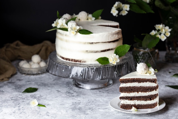 Primo piano di delizioso dessert