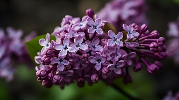 Primo piano di fiori lilla viola