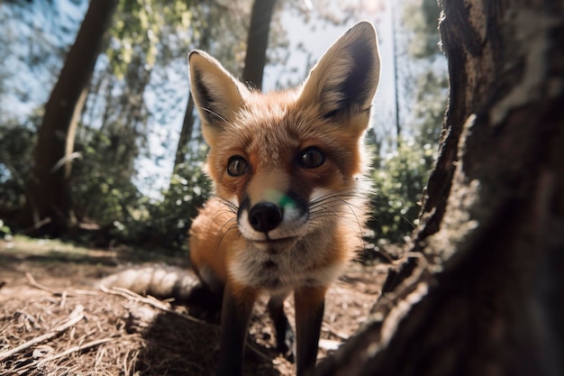 Primo piano di Fox IA generativa