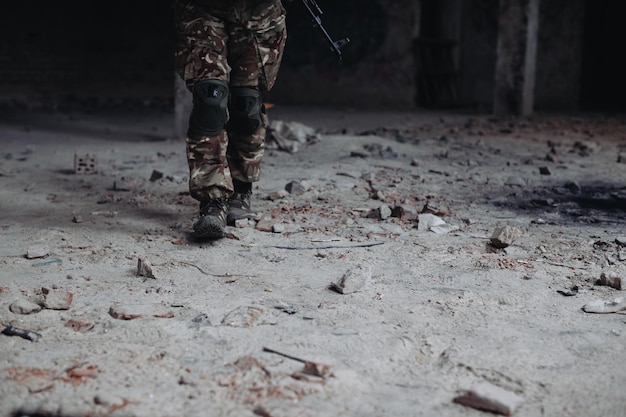 Primo piano di passaggi militari