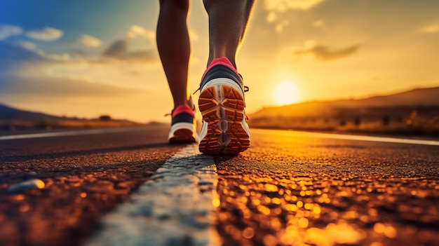 Primo piano di scarpe sportive e gambe