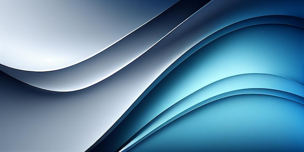 Primo piano di sfondo astratto blu e bianco con design curvo ai generativo