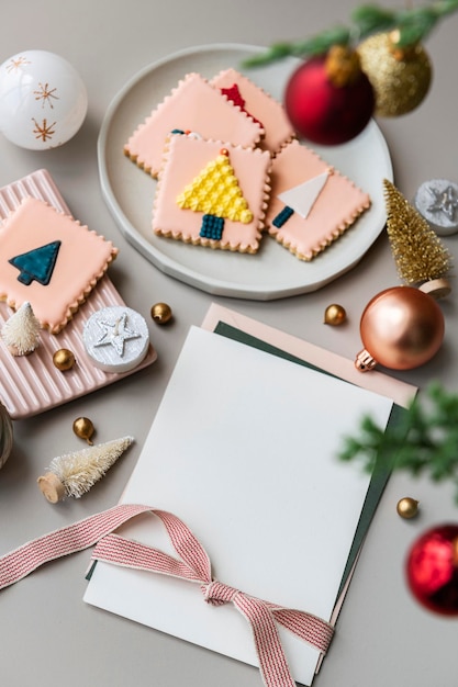 Primo piano di un biglietto di auguri di Natale