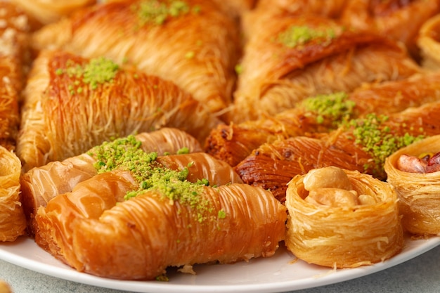 Primo piano di un delizioso baklava al buffet dell'hotel?