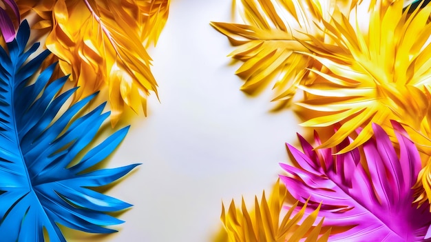 Primo piano di un mazzo di fiori di carta colorati IA generativa