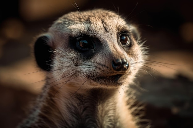 Primo piano di un meerkat in piedi