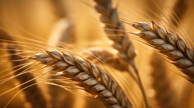 Primo piano di un mucchio di grano maturo