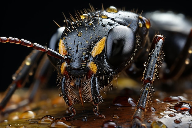 Primo piano di una formica dettagliata