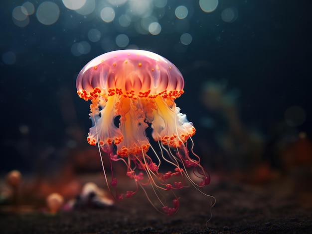 primo piano di una medusa nell'oceano