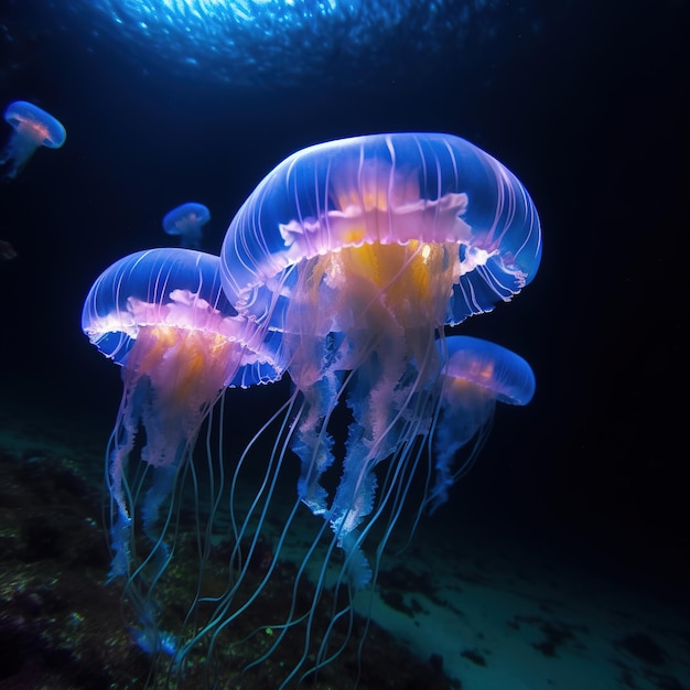 primo piano di una medusa nell'oceano