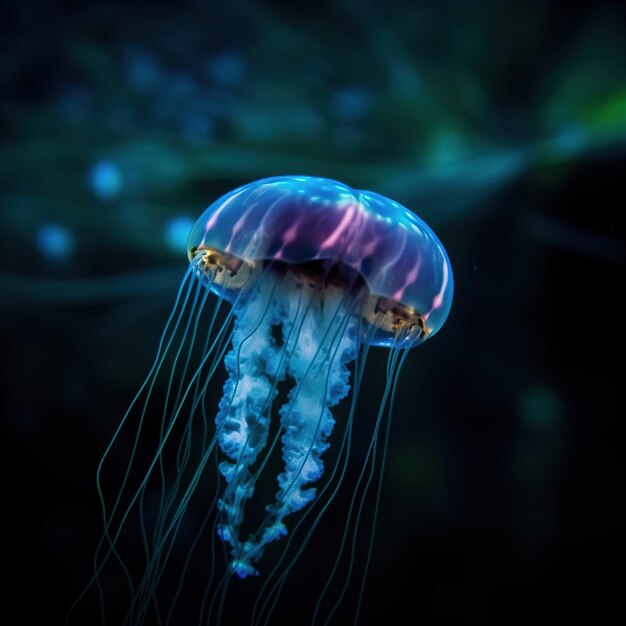 primo piano di una medusa nell'oceano