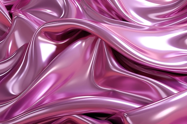 Primo piano di uno sfondo astratto con texture satinata morbida rosa che genera ai