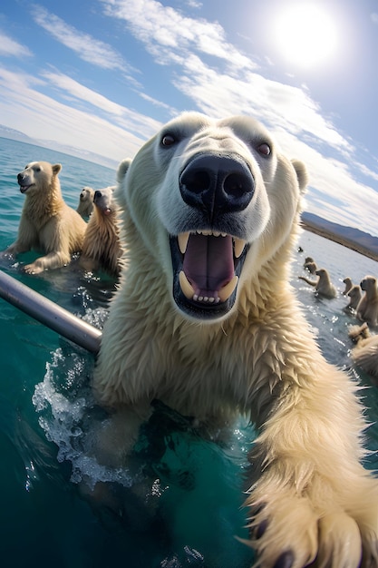 Primo piano divertente della fotografia del selfie dell'animale del bambino