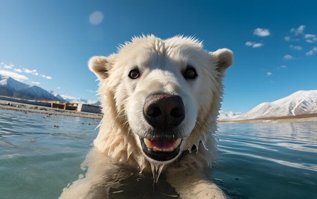 Primo piano divertente della fotografia del selfie dell'animale del bambino