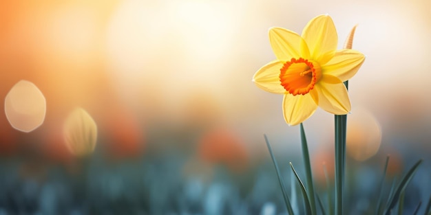 Primo piano estremo di un fiore del narciso