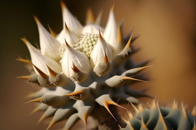 Primo piano macro shot di un fiore bianco primitivo in fiore su un albero spinoso di elaeagnus