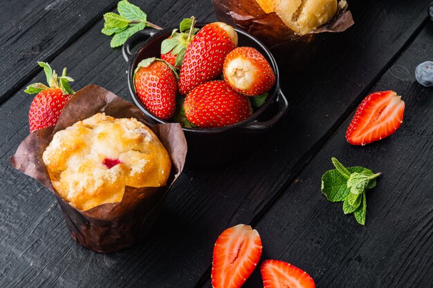 Primo piano su deliziosi muffin fatti in casa