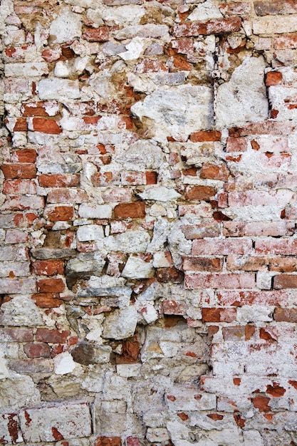 Primo piano sulla struttura del muro di mattoni