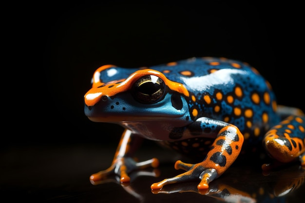 Primo piano variopinto del veleno della rana Generare Ai