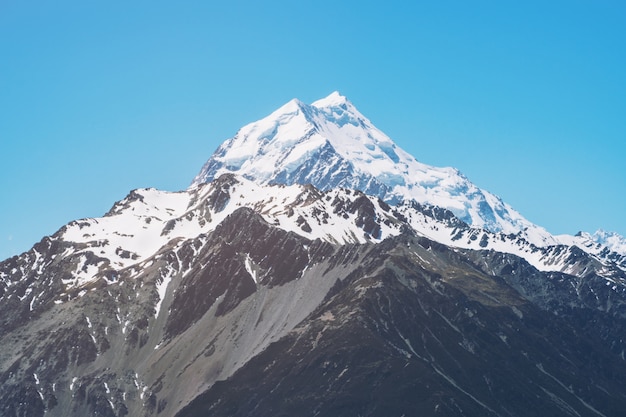 Primo piano vista di Mt Cook in Nuova Zelanda