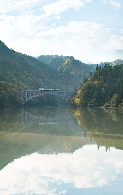 Primo ponte Tadami River Giappone di Fukushima