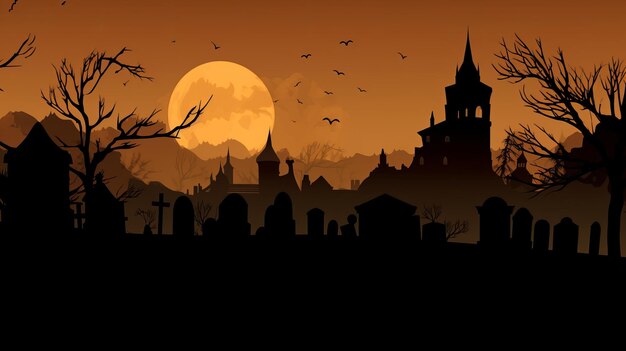 Priorità bassa astratta di Halloween dalla generazione di AI del cimitero